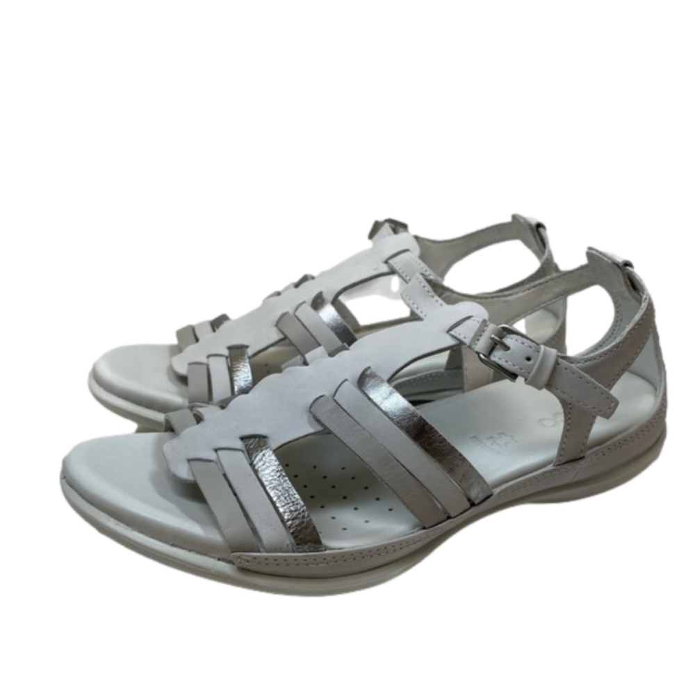 New Ecco Flash Suede Leather Strap Sandals- Shadow Size 8
